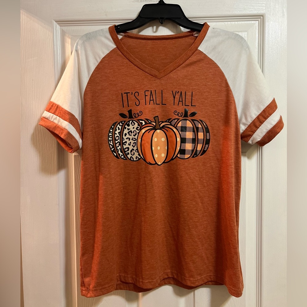 “It’s Fall Y’all” Seasonal Jersey Style Top